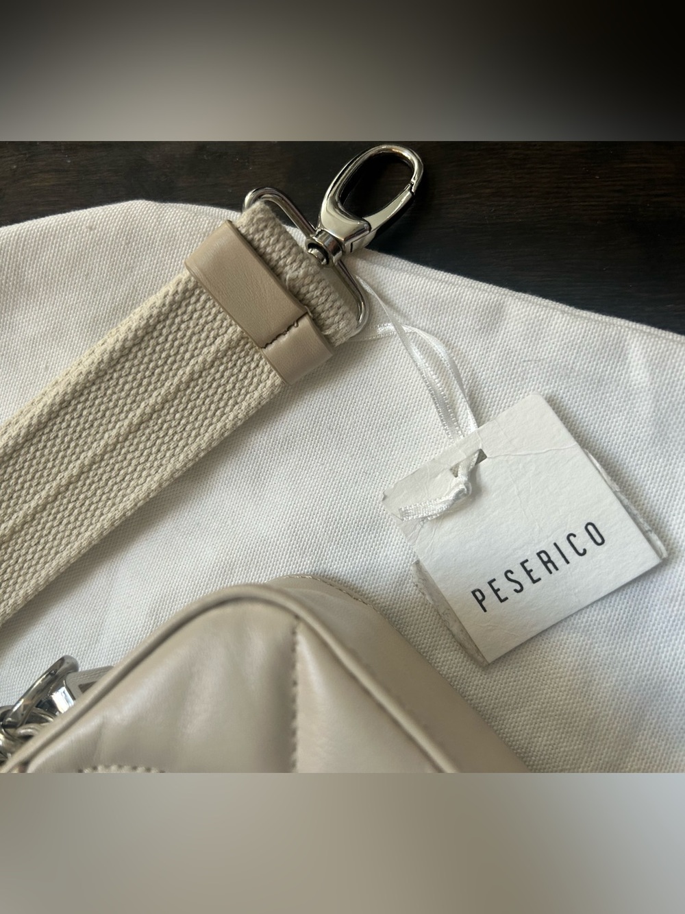 Peserico Cream Quilted Leather Crossbody Bag - Picture 3 of 6